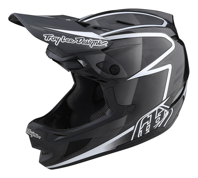 Troy Lee Designs D4 Carbon Full Face Helmet - Lines - Black-Gray - 2022 Black - Gray X-Small