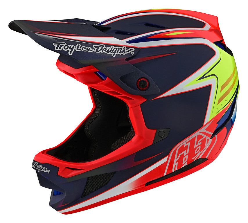 Troy Lee Designs D4 Carbon Full Face Helmet - Lines - Black-Red - 2022 Black - Red X-Small