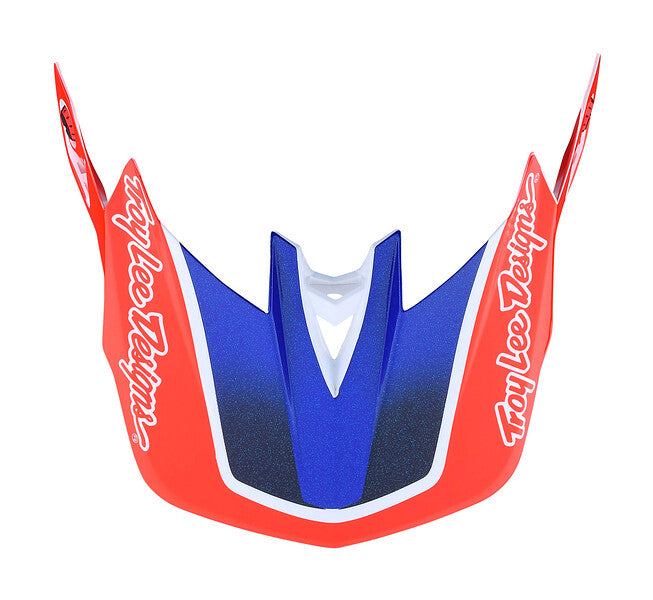 Troy Lee Designs D4 Replacement Visor - Qualifier - White-Blue White - Blue