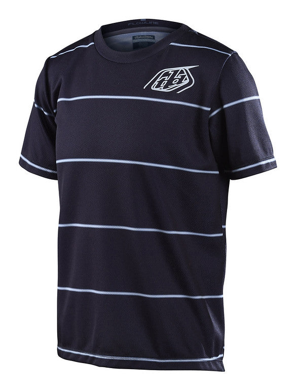 Troy Lee Designs Flowline Short Sleeve MTB Jersey - Youth - Revert - Black - 2022 Black X-Small