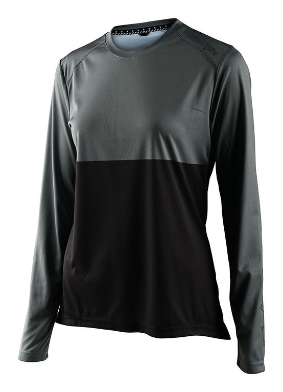 Troy Lee Designs Lilium Long Sleeve MTB Jersey - Womens - Block - Green-Black - 2022 Green - Black X-Small