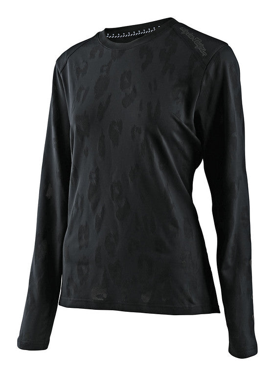 Troy Lee Designs Lilium Long Sleeve MTB Jersey - Womens - Jacquard - Black - 2022 Black X-Small