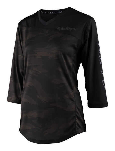 Troy Lee Designs Mischief 3/4 Sleeve MTB Jersey - Womens - Brushed Camo - Army - 2022 Camo Army X-Small