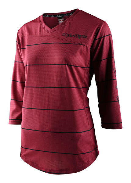 Troy Lee Designs Mischief 3/4 Sleeve MTB Jersey - Womens - Pinstripe - Elderberry - 2022 Elderberry X-Small