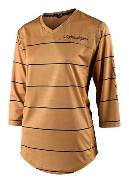 Troy Lee Designs Mischief 3/4 Sleeve MTB Jersey - Womens - Pinstripe - Honey - 2022 Honey X-Small