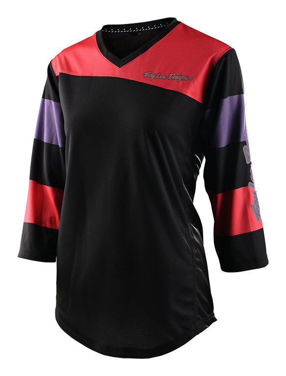 Troy Lee Designs Mischief 3/4 Sleeve MTB Jersey - Womens - Rugby - Firecracker - 2022 Firecracker X-Small