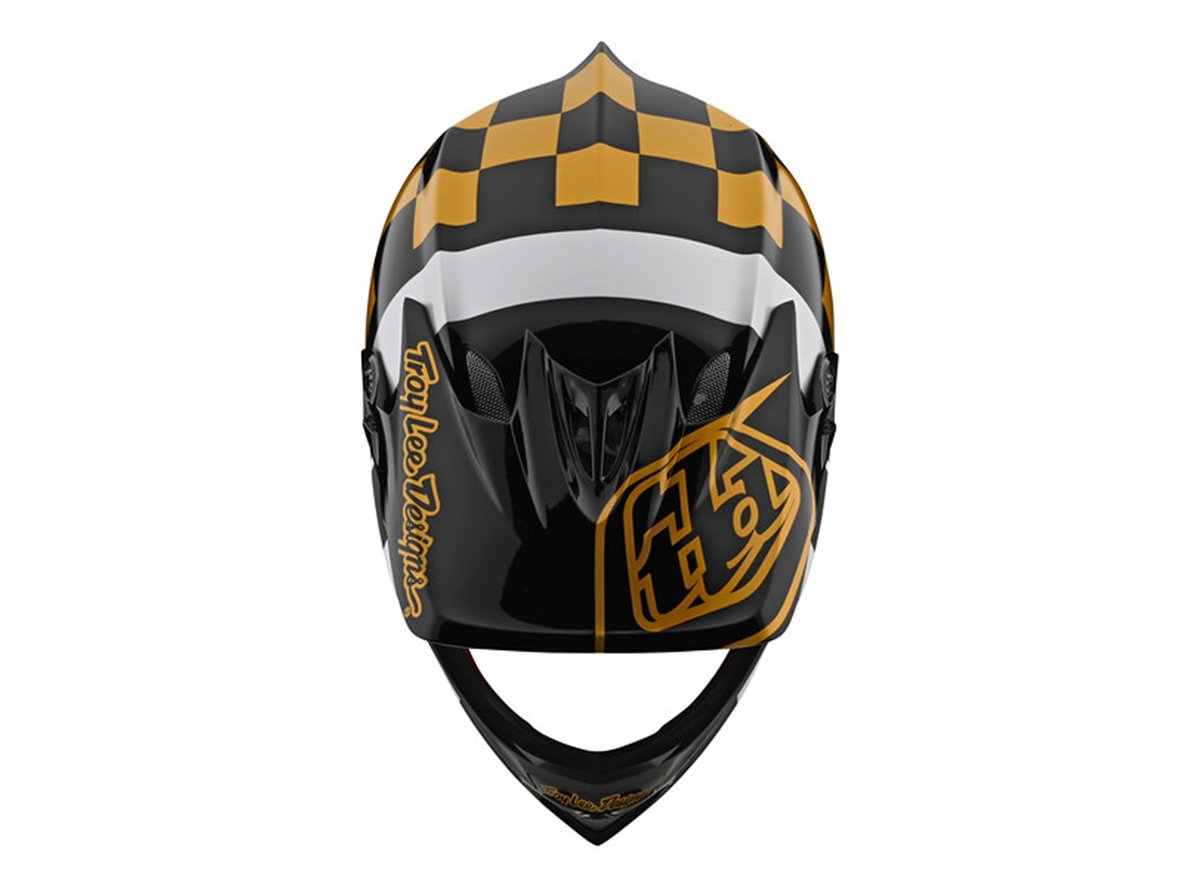 Troy Lee Designs D3 Fiberlite Full Face Helmet - Race Shop - Black-Gold - 2020