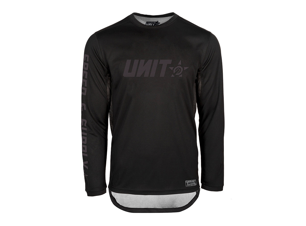 Unit Fusion Long Sleeve MX Jersey - Slim Fit - Black - 2021 Black Medium