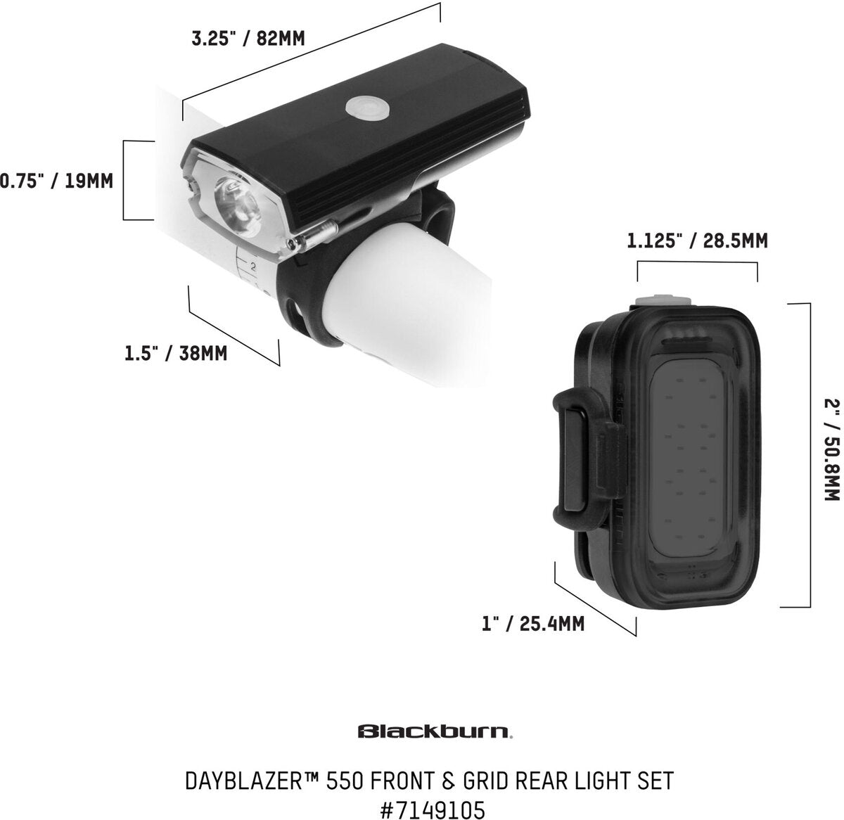 Blackburn Dayblazer 550 Front Grid Light Set