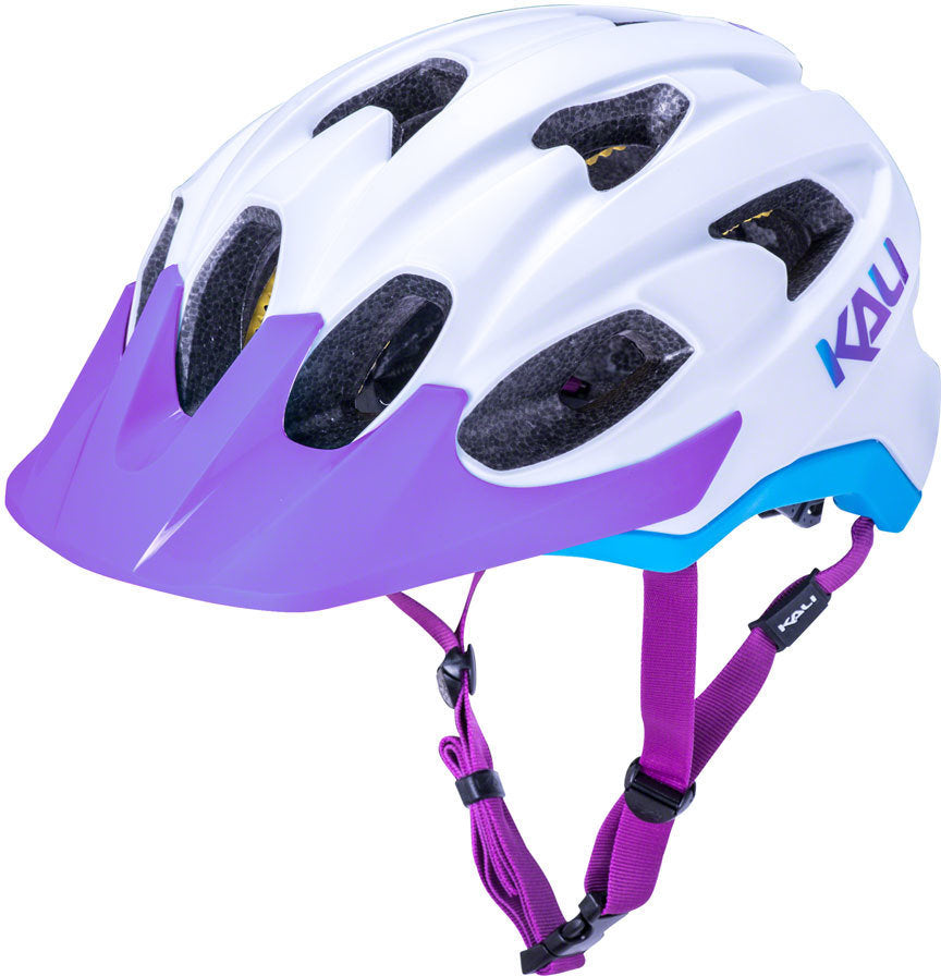 Kali Pace MTB Helmet - Solid Matt White-Blue-Purple