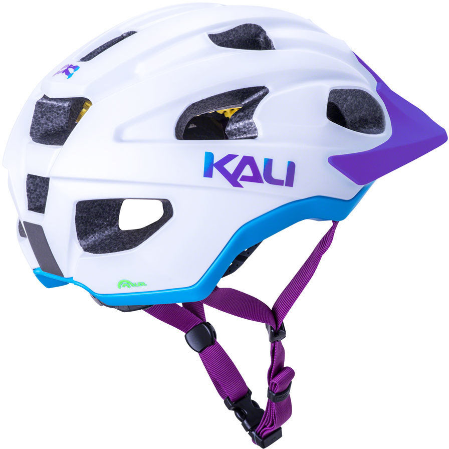 Kali Pace MTB Helmet - Solid Matt White-Blue-Purple
