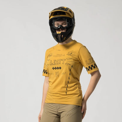 Leatt Gravity 3.0 Short Sleeve MTB Jersey - Womens - Sketchy Yellow