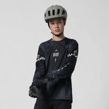 Leatt Gravity 4.0 Long Sleeve MTB Jersey - Youth - Sketchy Black