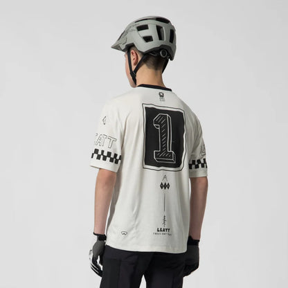 Leatt Gravity 3.0 Short Sleeve MTB Jersey - Youth - Sketchy White