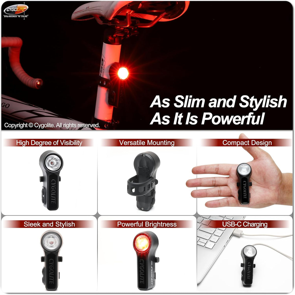 Cygo Lite Slingshot Pro 210 USB Taillight