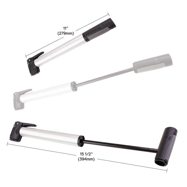 Serfas Big Stick Dual Head Mini Pump - Silver-Black