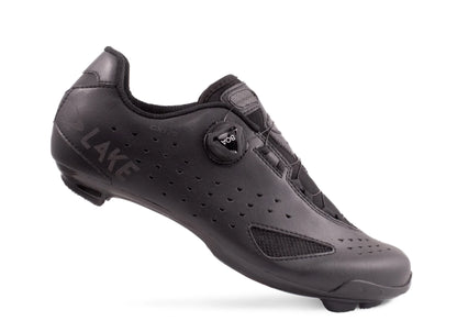 Lake CX177 Road Shoe - Wide - Black-Black Reflective