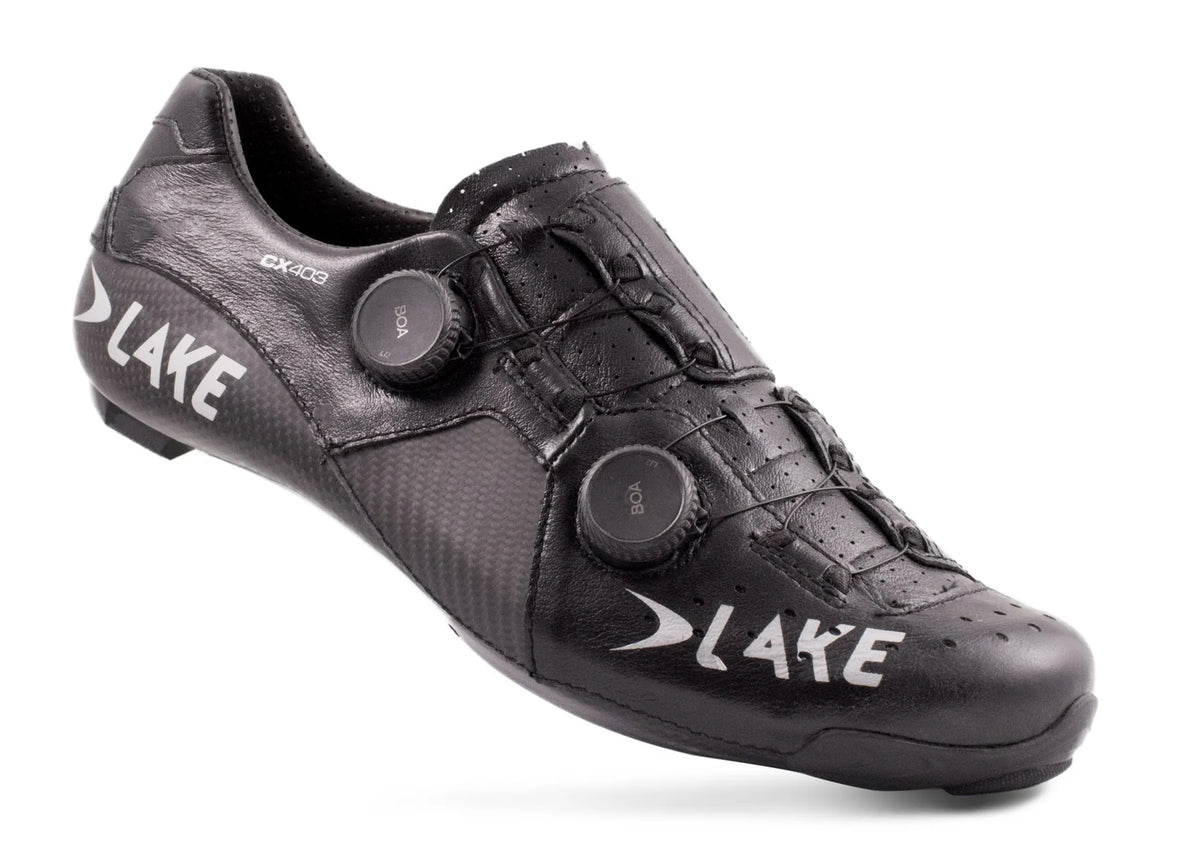 Lake CX403 Road Shoe - Wide - Black-Silver