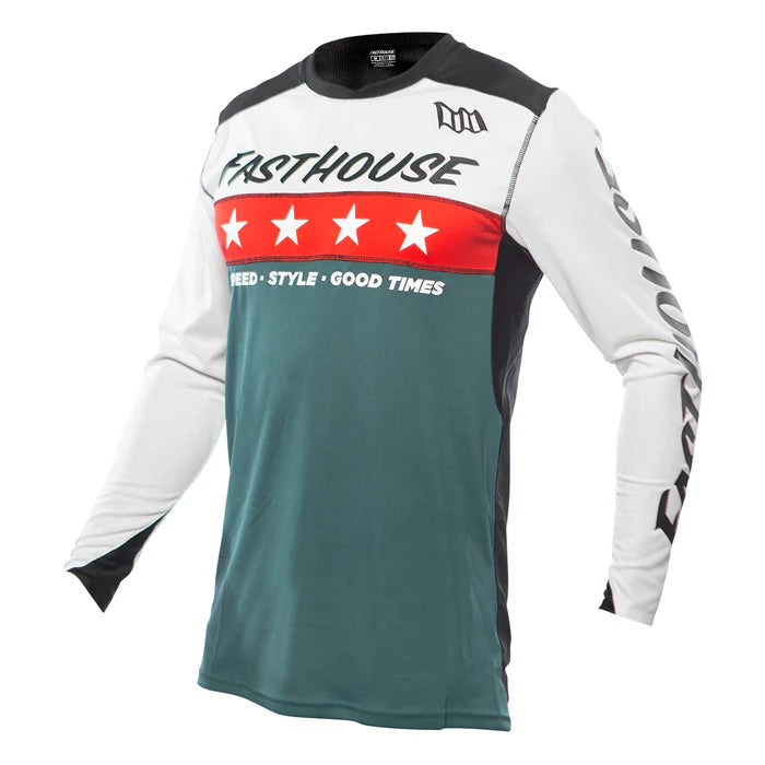 Fasthouse Elrod Astre Jersey - Youth - White-Slate