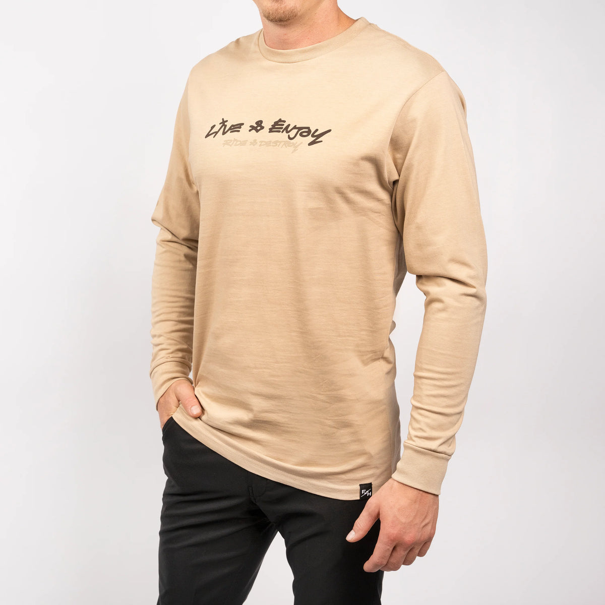 Fasthouse Emil Johansson Live and Enjoy Long Sleeve Tee - Cream