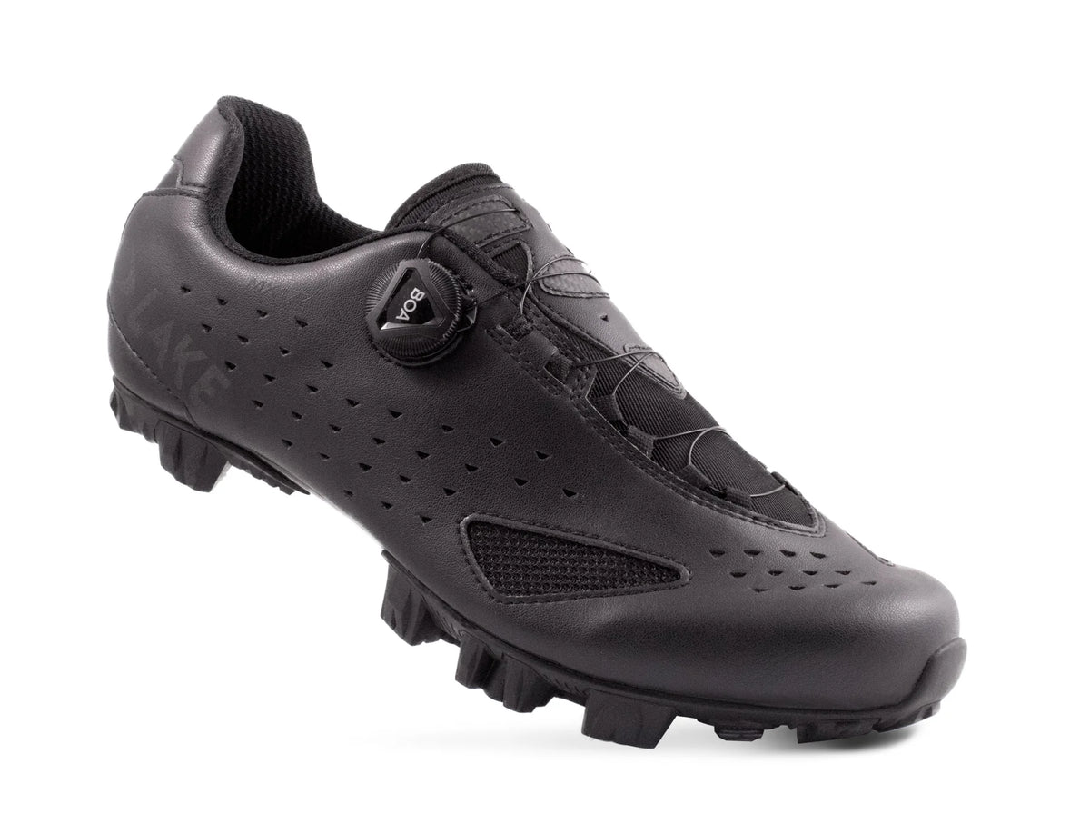 Lake MX177 MTB Shoe - Wide - Black-Black Reflective
