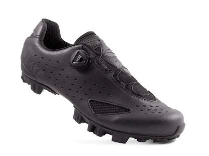 Lake MX177 MTB Shoe - Wide - Black-Black Reflective