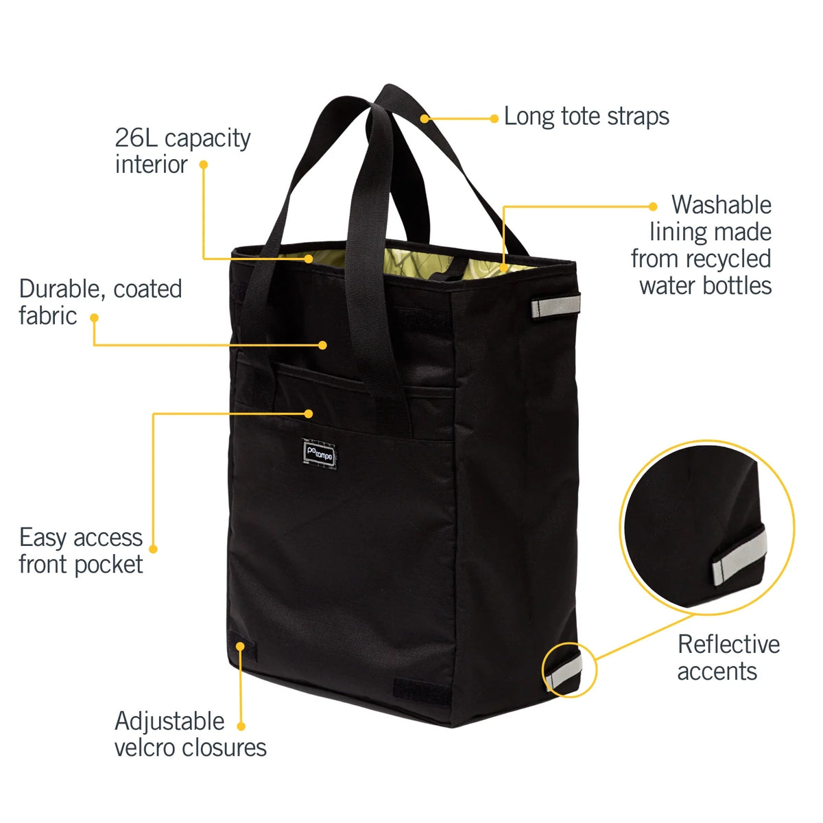 Po Campo Orchard Grocery Pannier - Black Ripstop