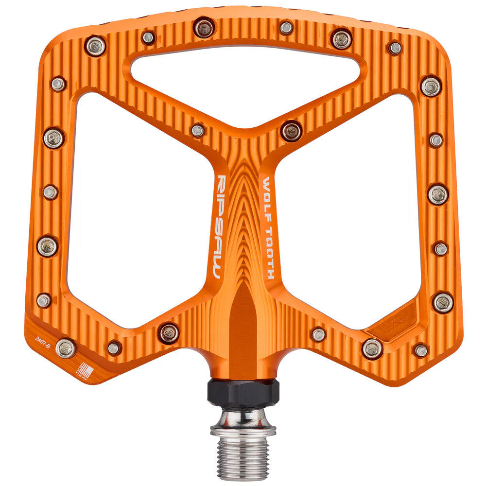 Wolf Tooth Components Ripsaw Aluminum Flat Pedals - Orange