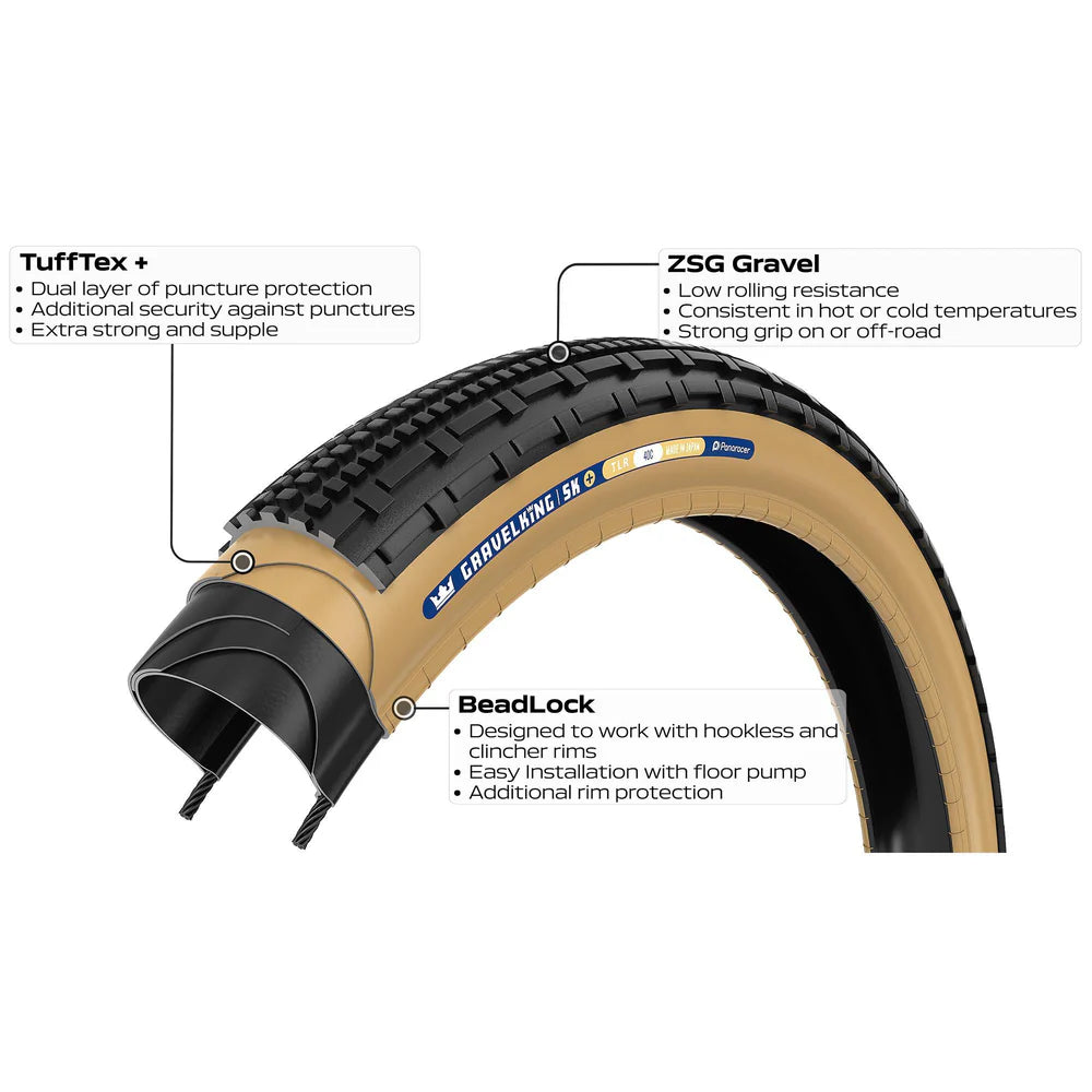 Panaracer Gravelking SK+ 700c Folding Gravel Tire - Black
