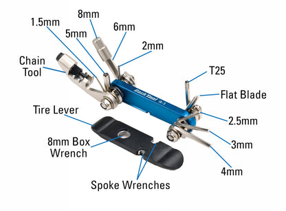 Park Tool I-Beam 3 Mini Folding Multi-Tool IB-3C - Blue Blue  