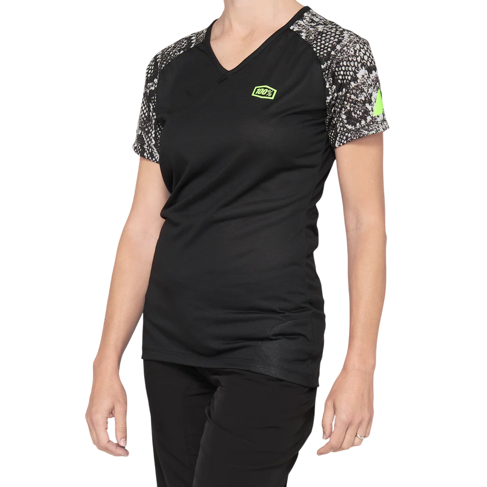 100% Airmatic Short Sleeve MTB Jersey - Womens - Black-Python