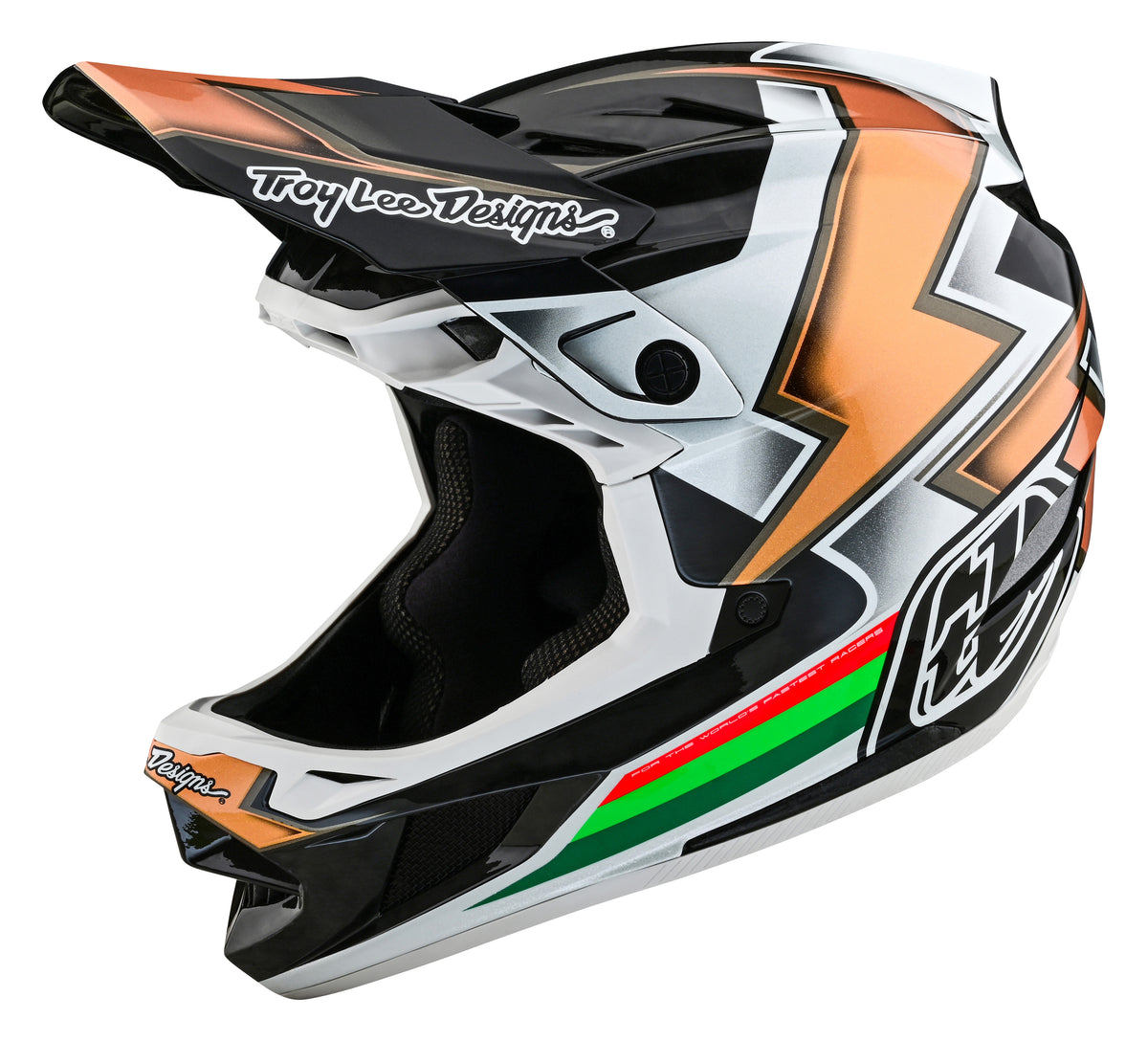 Troy Lee Designs D4 Carbon Full Face Helmet with MIPS - Ever - Black-Gold