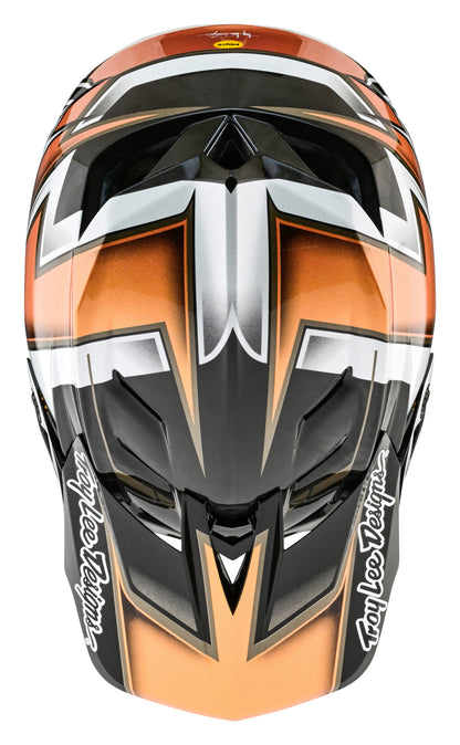 Troy Lee Designs D4 Carbon Full Face Helmet with MIPS - Ever - Black-Gold