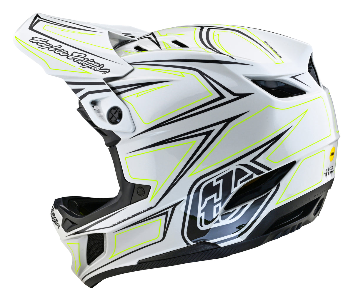 Troy Lee Designs D4 Composite Full Face Helmet with MIPS - Pinned - Light Gray