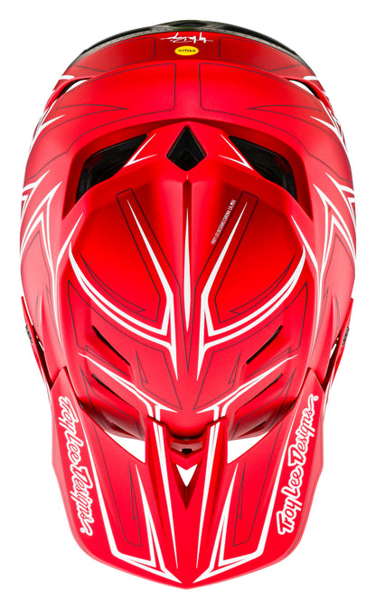 Troy Lee Designs D4 Composite Full Face Helmet with MIPS - Pinned - Red