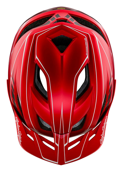 Troy Lee Designs Flowline SE MTB Helmet - Badge - Pinstripe - Red