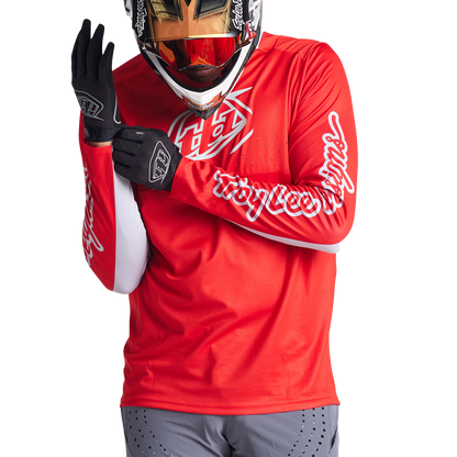 Troy Lee Designs Sprint Long Sleeve MTB Jersey - Icon - Fire Red