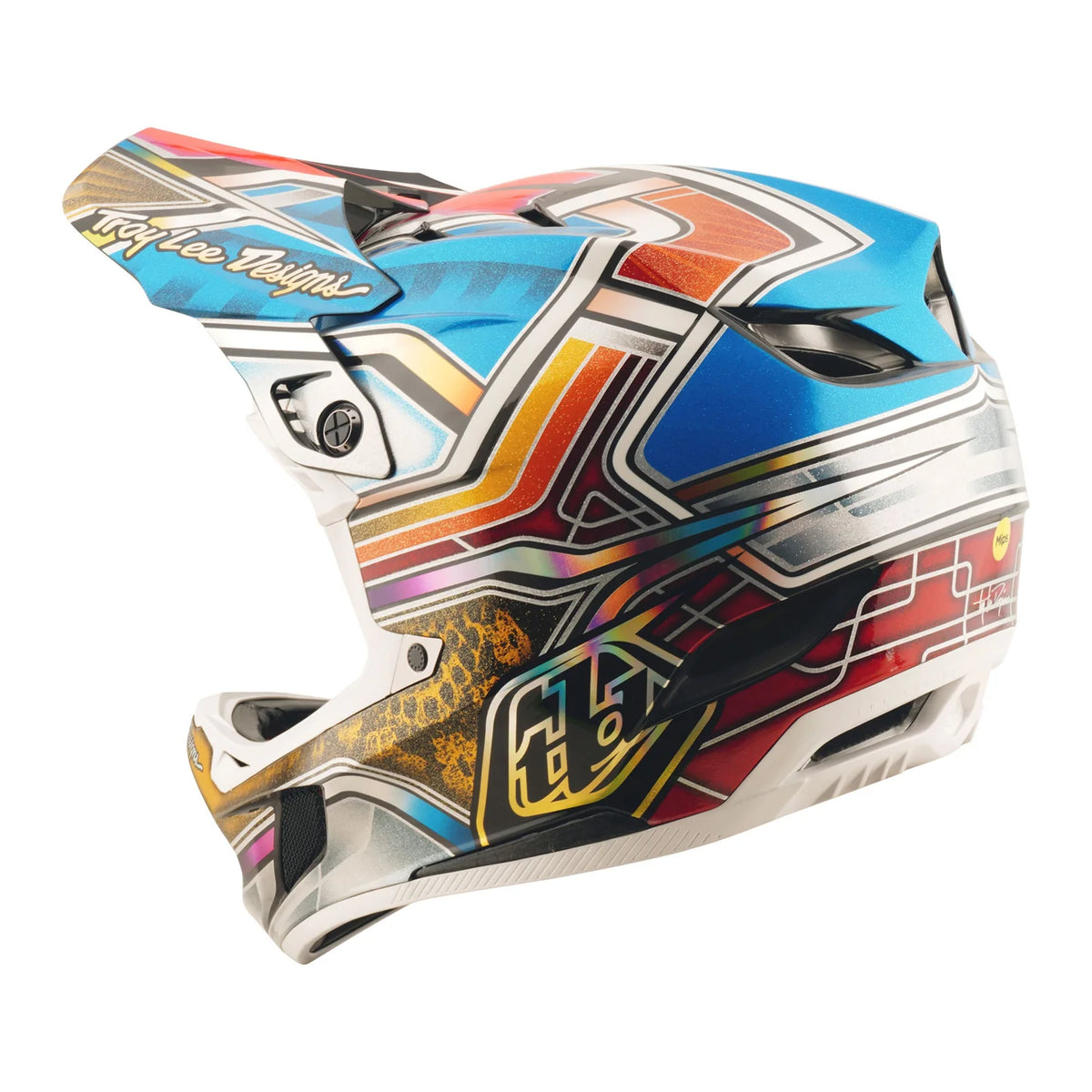 Troy Lee Designs D4 Carbon Full Face Helmet - Lowrider - Blue