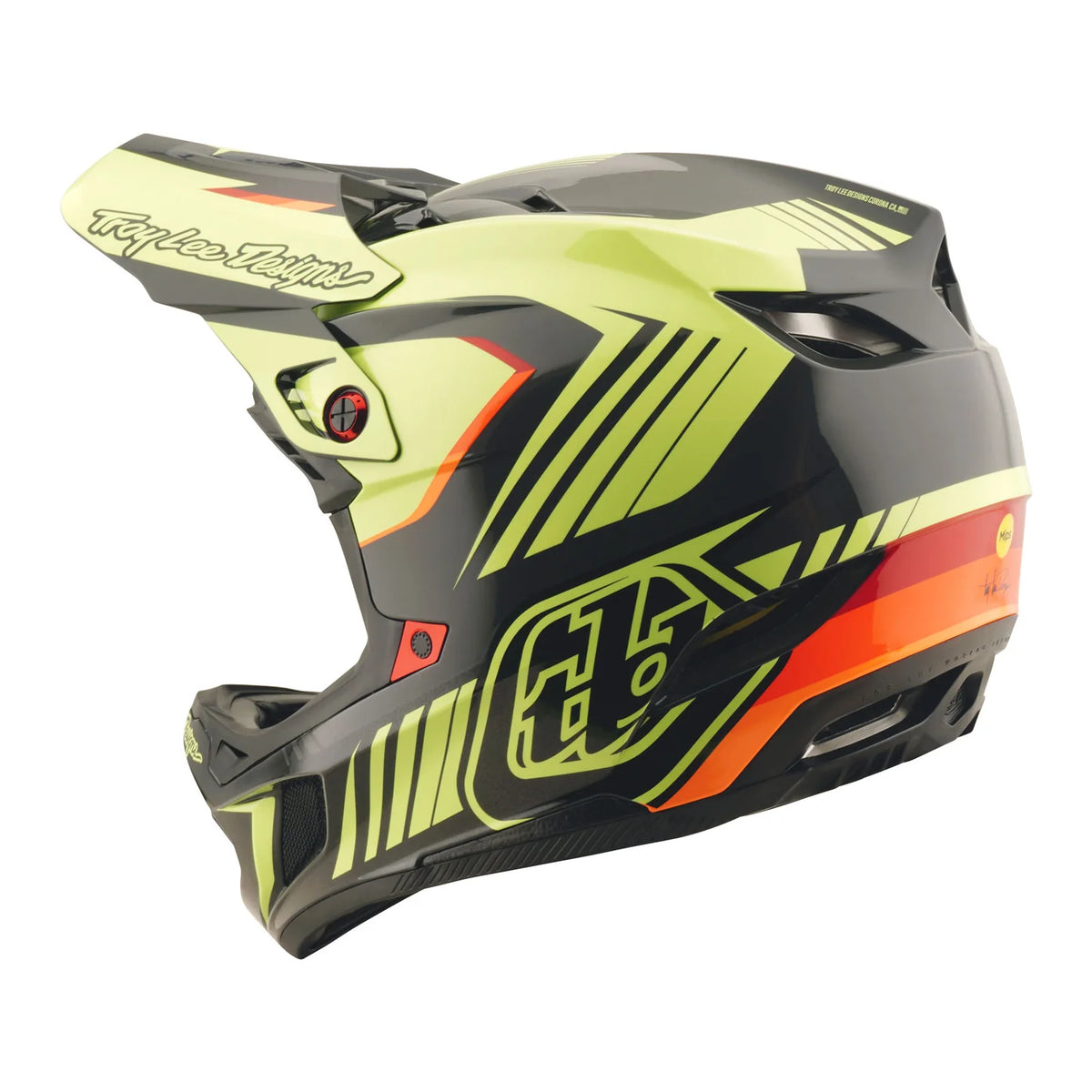 Troy Lee Designs D4 Polyacrylite Full Face Helmet - Qualifer - Black-Yellow