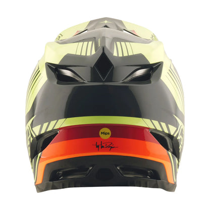 Troy Lee Designs D4 Polyacrylite Full Face Helmet - Qualifer - Black-Yellow