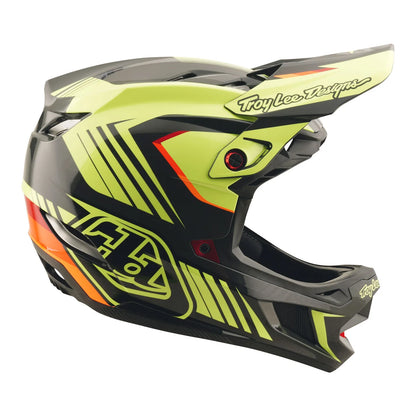 Troy Lee Designs D4 Polyacrylite Full Face Helmet - Qualifer - Black-Yellow