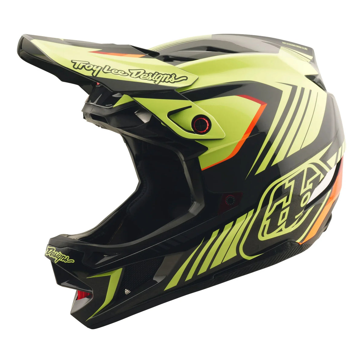 Troy Lee Designs D4 Polyacrylite Full Face Helmet - Qualifer - Black-Yellow