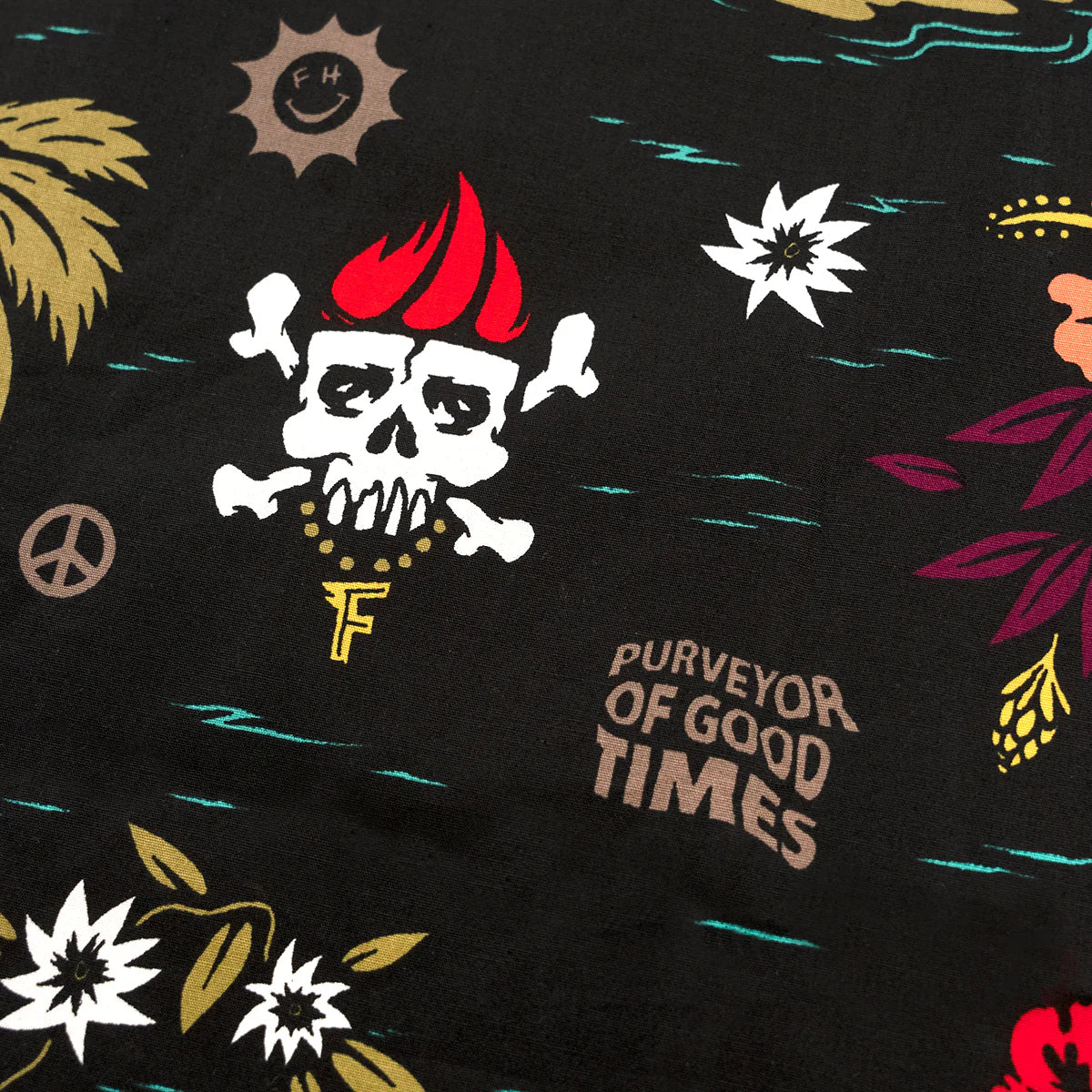 Fashouse Tribe Short Sleeve Button-Up Shirt - Youth - Black