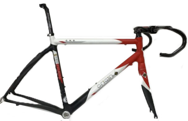 Origin 8 Lactic Acid 700c Carbon Road Frame - White-Red-Carbon - Blem