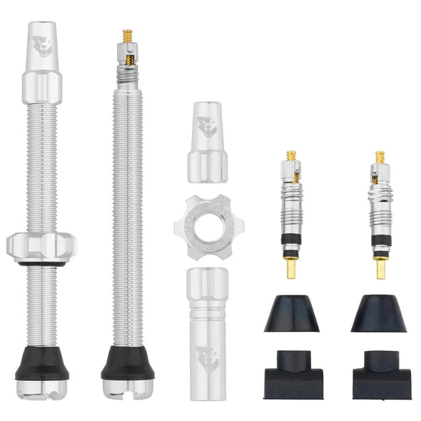 Wolf Tooth Components Tubeless Valve Stems - 60mm - Raw Silver