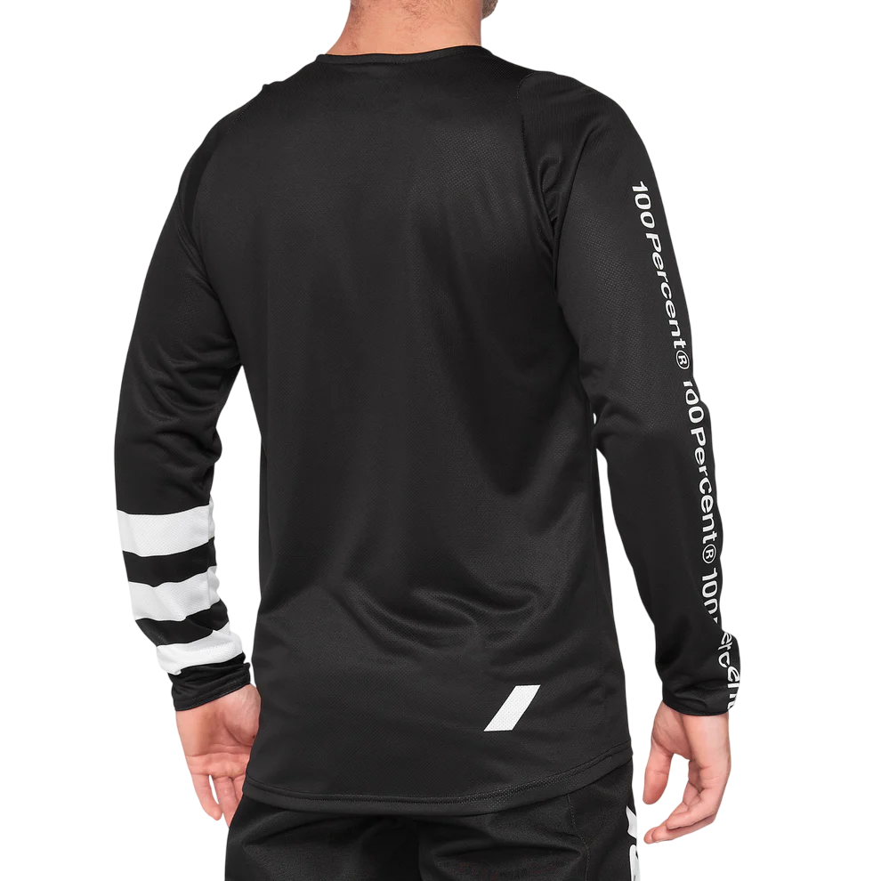 100% R-Core Long Sleeve MTB Jersey - Youth - Black-White