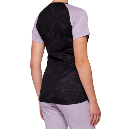 100% Airmatic Short Sleeve MTB Jersey - Womens - Black-Lavender