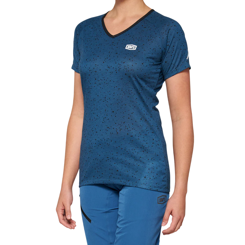100% Airmatic Short Sleeve MTB Jersey - Womens - Slate Blue