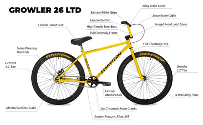 Eastern Growler LTD 26" BMX Cruiser - Red