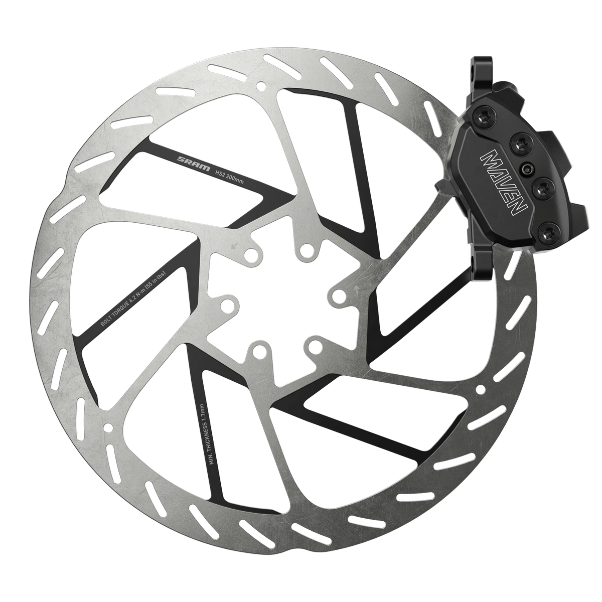 Sram Maven Silver Disc Brake - B1 - Rear - Black